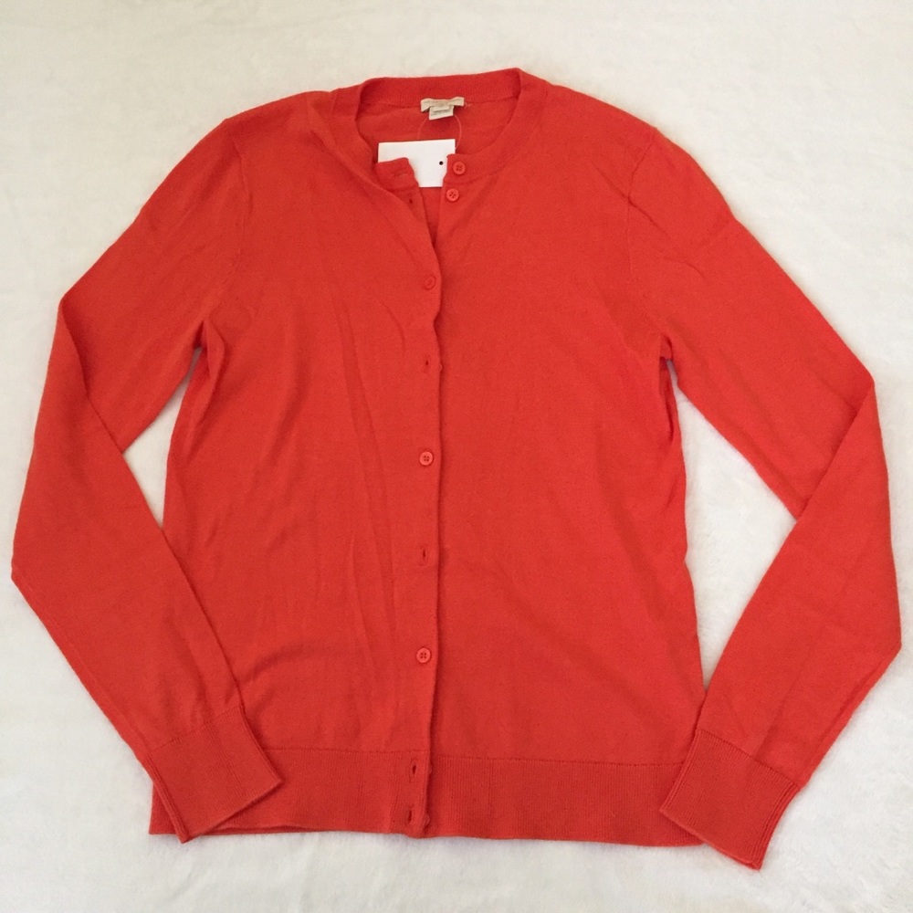 J Crew orange cardigan size xs